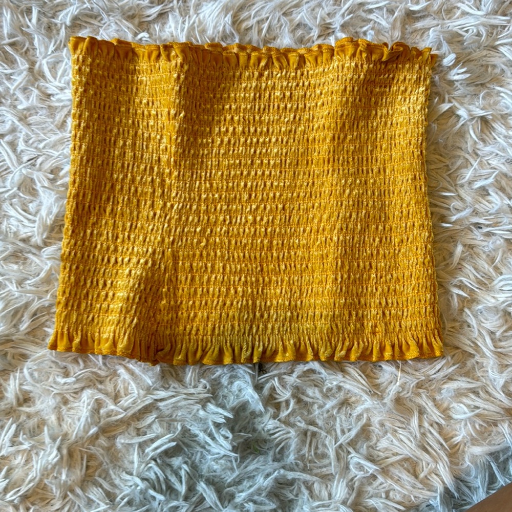 Yellow, goldish tube top